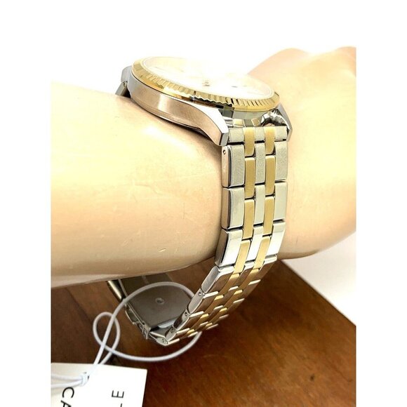 Caravelle By Bulova Men's Watch 45B148 Quartz Silver Dial Two Tone Steel… - Picture 11 of 13